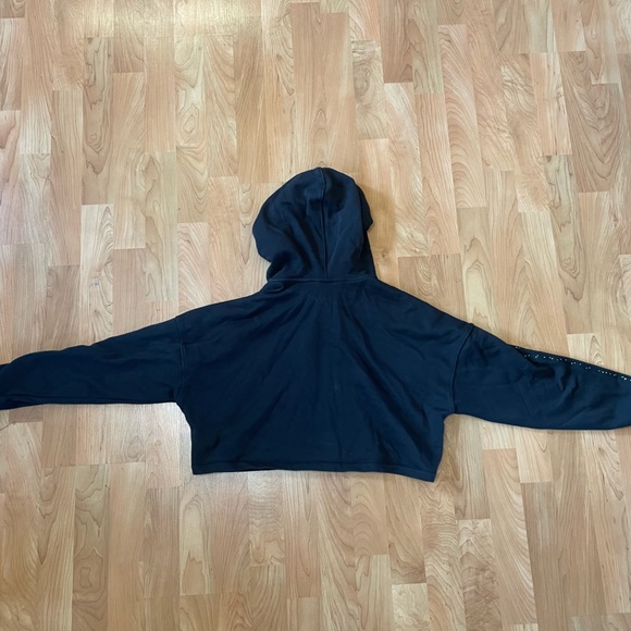 Adidas Originals Women's Basketball Cropped Hoodie Rhinestones - Picture 12 of 12